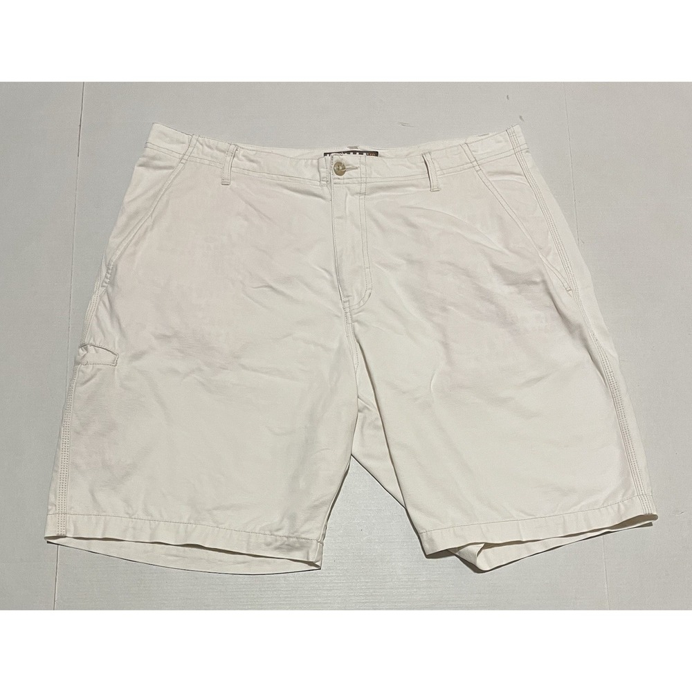 Kahala Mens Shorts Size 34 X 9 White Cotton Stretch Flat Front Casual Golf Chino